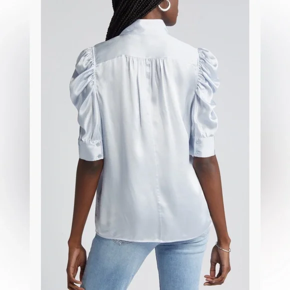 NWT Frame Button Up Silk Top - Picture 3 of 8